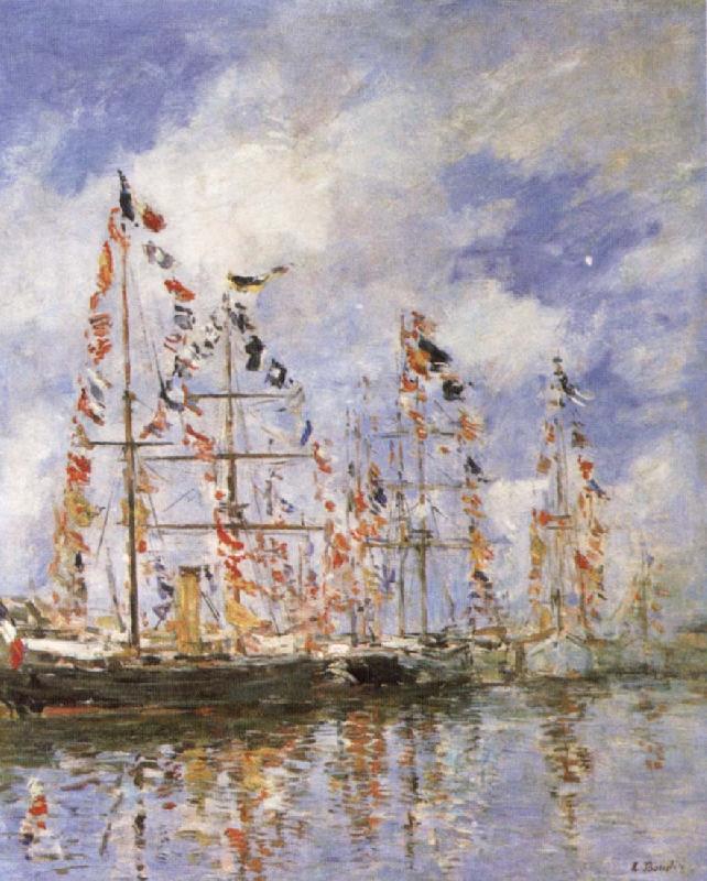 Eugene Boudin Sailing Ships at Deauville France oil painting art